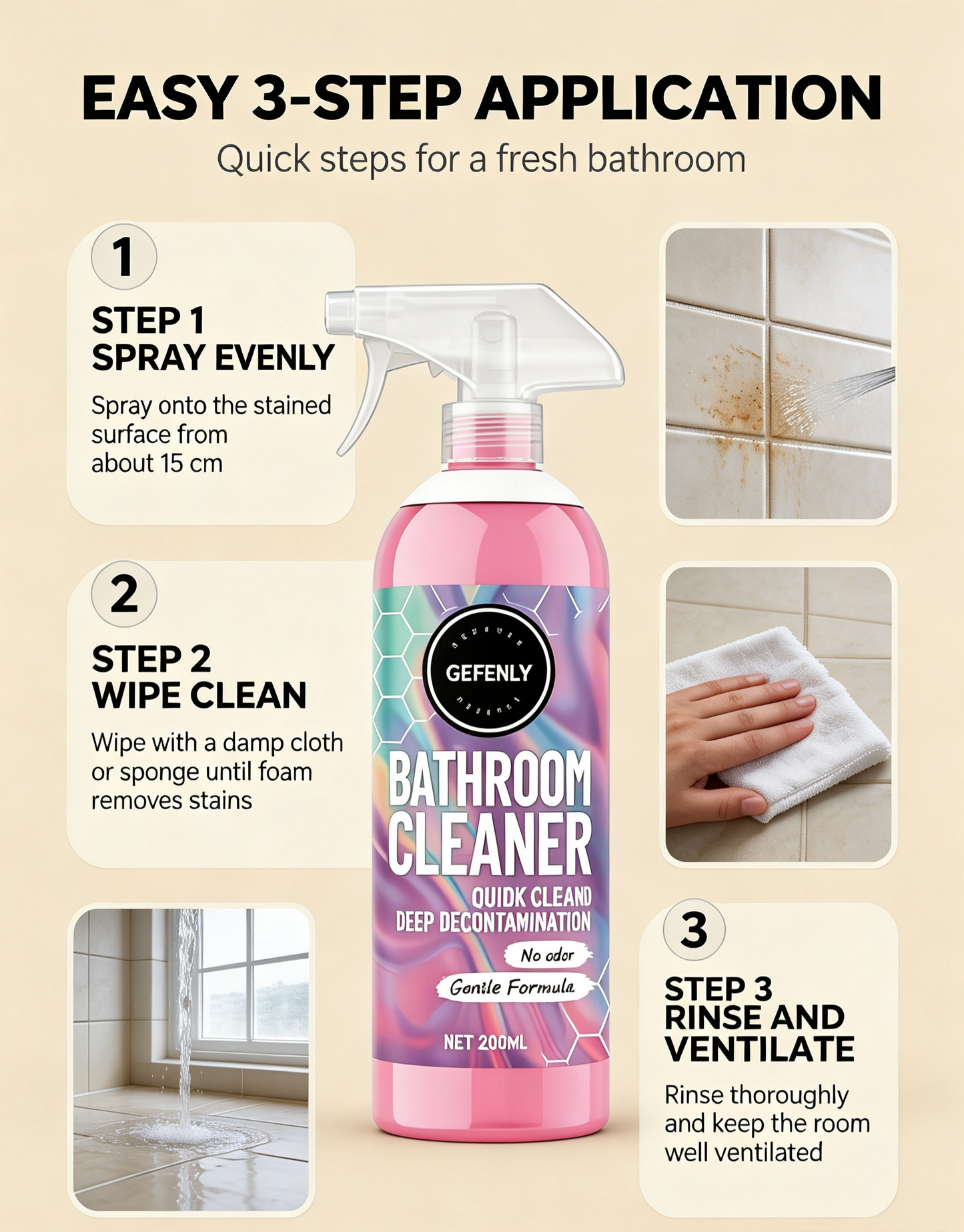 Bathroom Cleaner Powerfully Removes Limescale