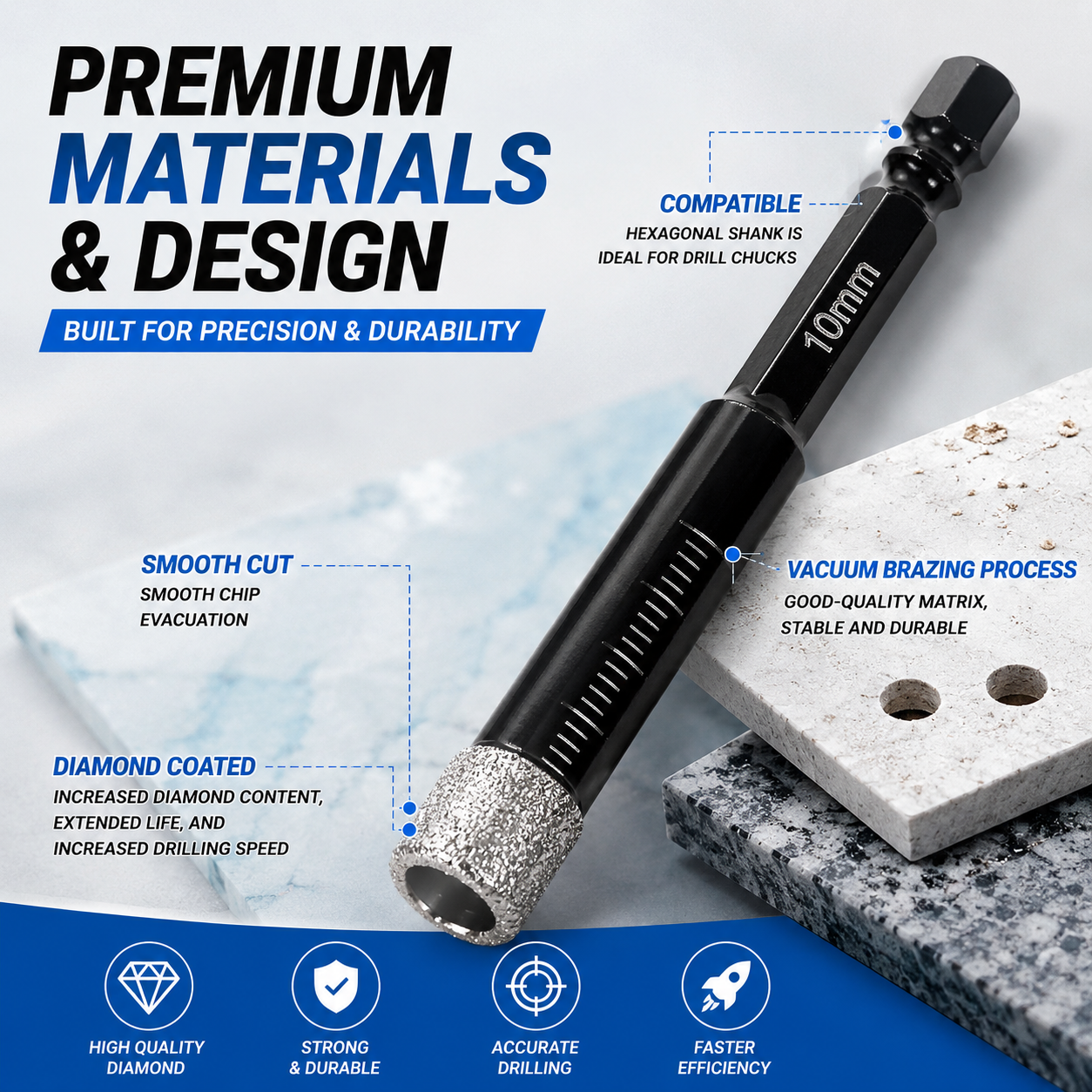 ⚡️6 Pcs Diamond Drill Bits Set