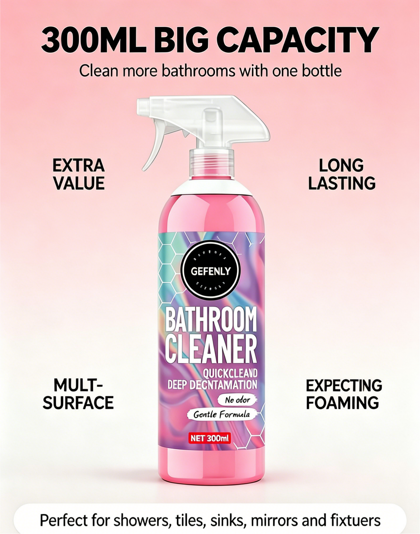 Bathroom Cleaner Powerfully Removes Limescale