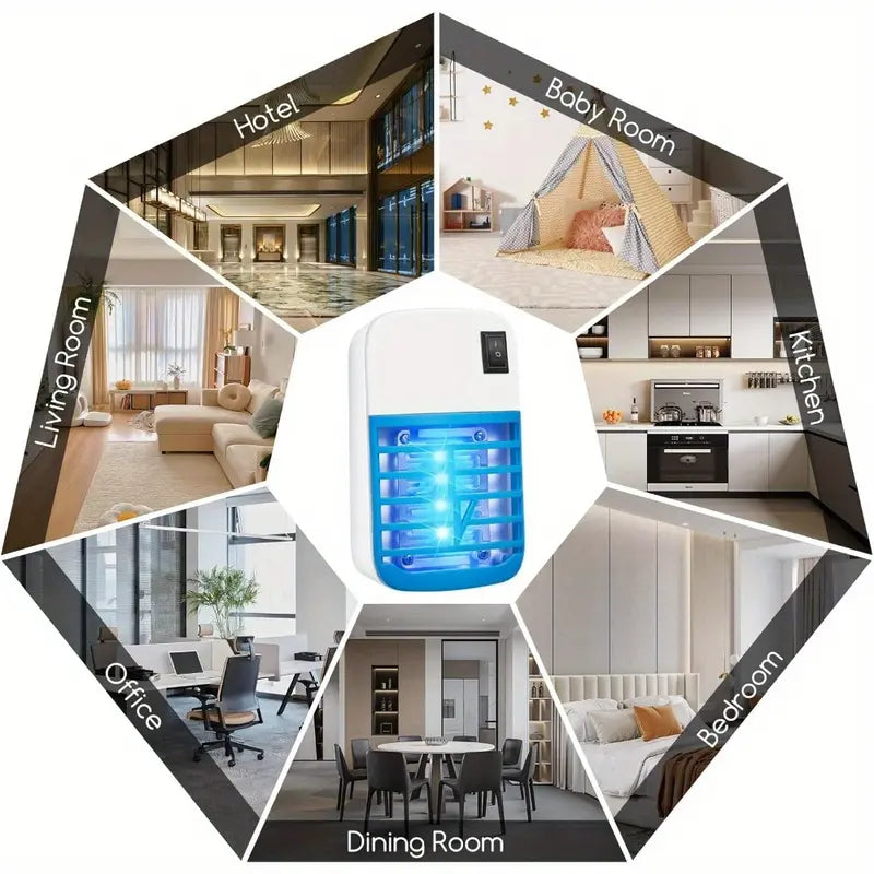 4-Pack Plug-In Indoor Bug Zapper with UV Light – Quiet Electric Mosquito & Flying Insect Killer for Home, Bedroom & Office