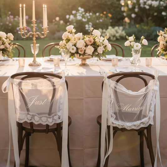 Just Married Chair Signs for Wedding Ceremony 💍✨