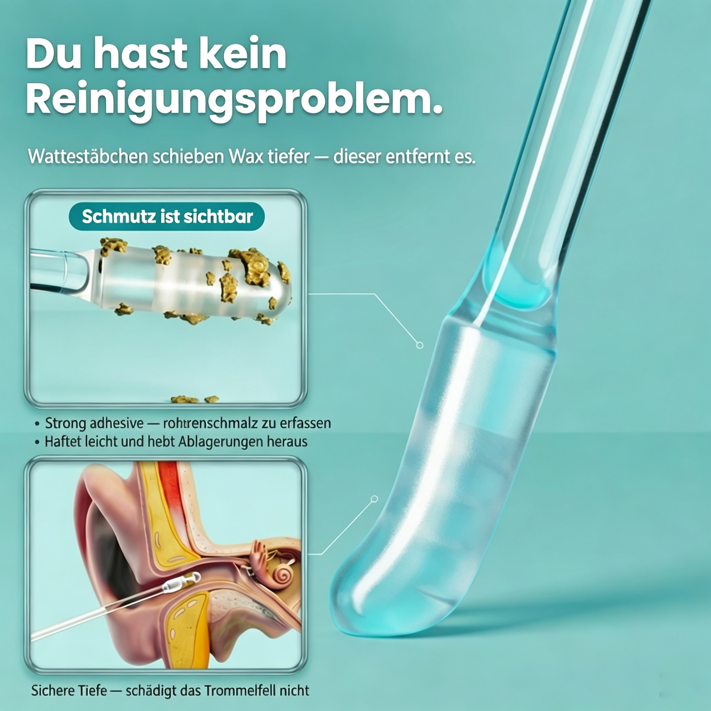 24Stück Ohrreiniger Sticks, Weiche Klebrige Ohrenschmalz Entferner | für Erwachsene Kinder