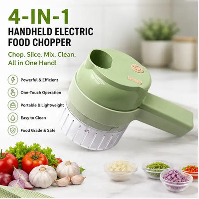 4-in-1 Handheld Electric Food Chopper &amp; Slicer