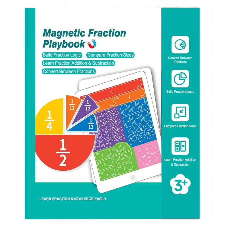 🎁Magnetic Fraction Learning Book – Hands-On Math Manipulative for Kids
