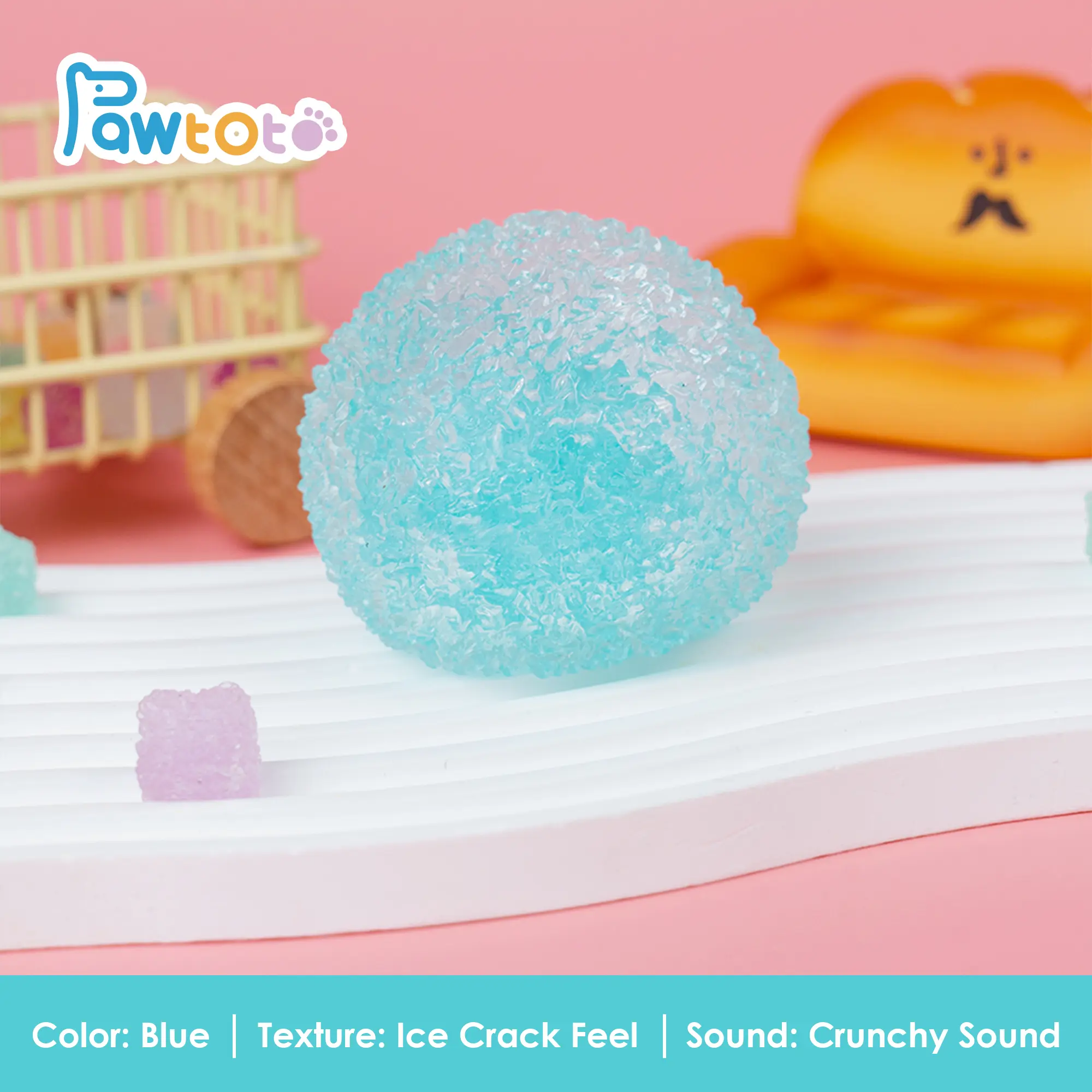 Crystal Mochi Ball Squishy Toy – Handmade Soft TPR Stress Relief Sensory Fidget Gift ✨💖