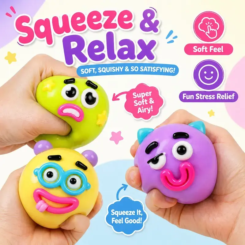 Dog Face Swap Squishy Toy – Soft Moldable Slow Rise Stress Relief Fidget 🐶✨