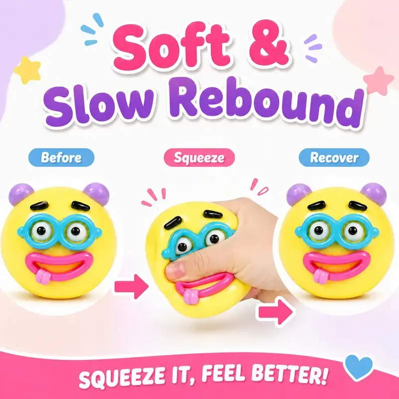 Dog Face Swap Squishy Toy – Soft Moldable Slow Rise Stress Relief Fidget 🐶✨