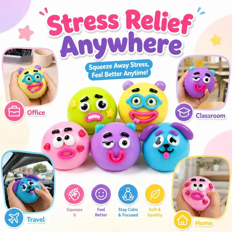 Dog Face Swap Squishy Toy – Soft Moldable Slow Rise Stress Relief Fidget 🐶✨