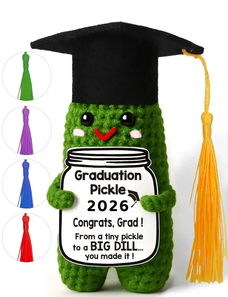 Graduation Pickle Crochet Gift 2026 🥒🎓 Funny Handmade Graduation Keepsake for Class of 2026