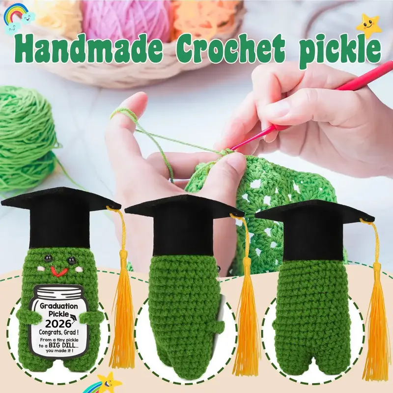Graduation Pickle Crochet Gift 2026 🥒🎓 Funny Handmade Graduation Keepsake for Class of 2026