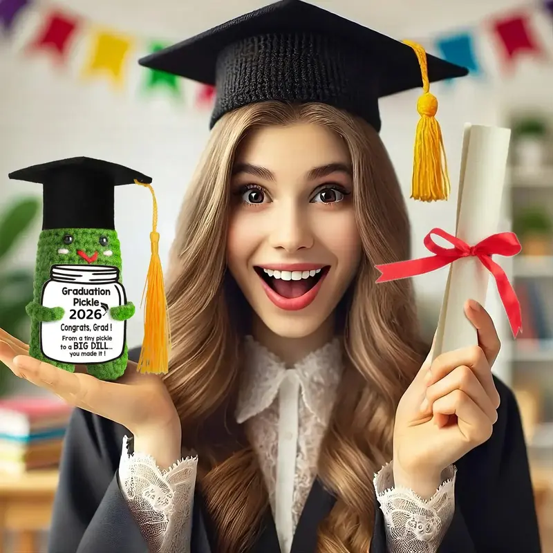 Graduation Pickle Crochet Gift 2026 🥒🎓 Funny Handmade Graduation Keepsake for Class of 2026