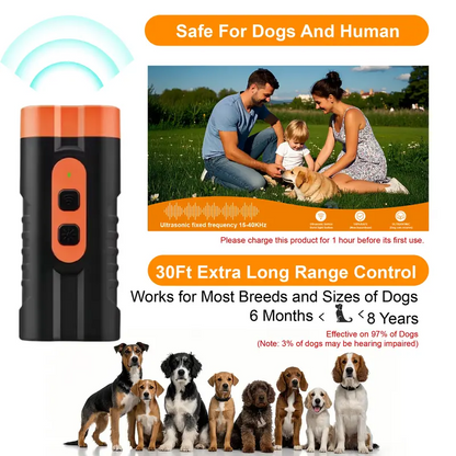 🐶 Ultrasonic Dog Barking Deterrent Training Tool – Rechargeable USB Dog Trainer With 50ft Range & LED Flashlight ✨
