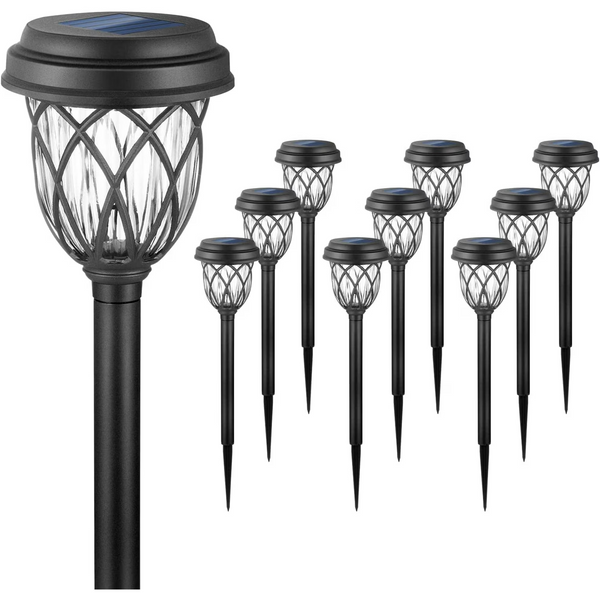 Paquete de 2 luces solares para caminos de jardín, aceras y entradas al aire libre