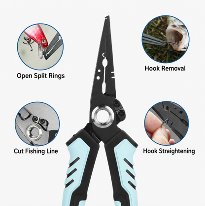 7.5" Rust Resistant Saltwater Fishing Pliers, Multifunctional Stainless Steel Tackle Tool