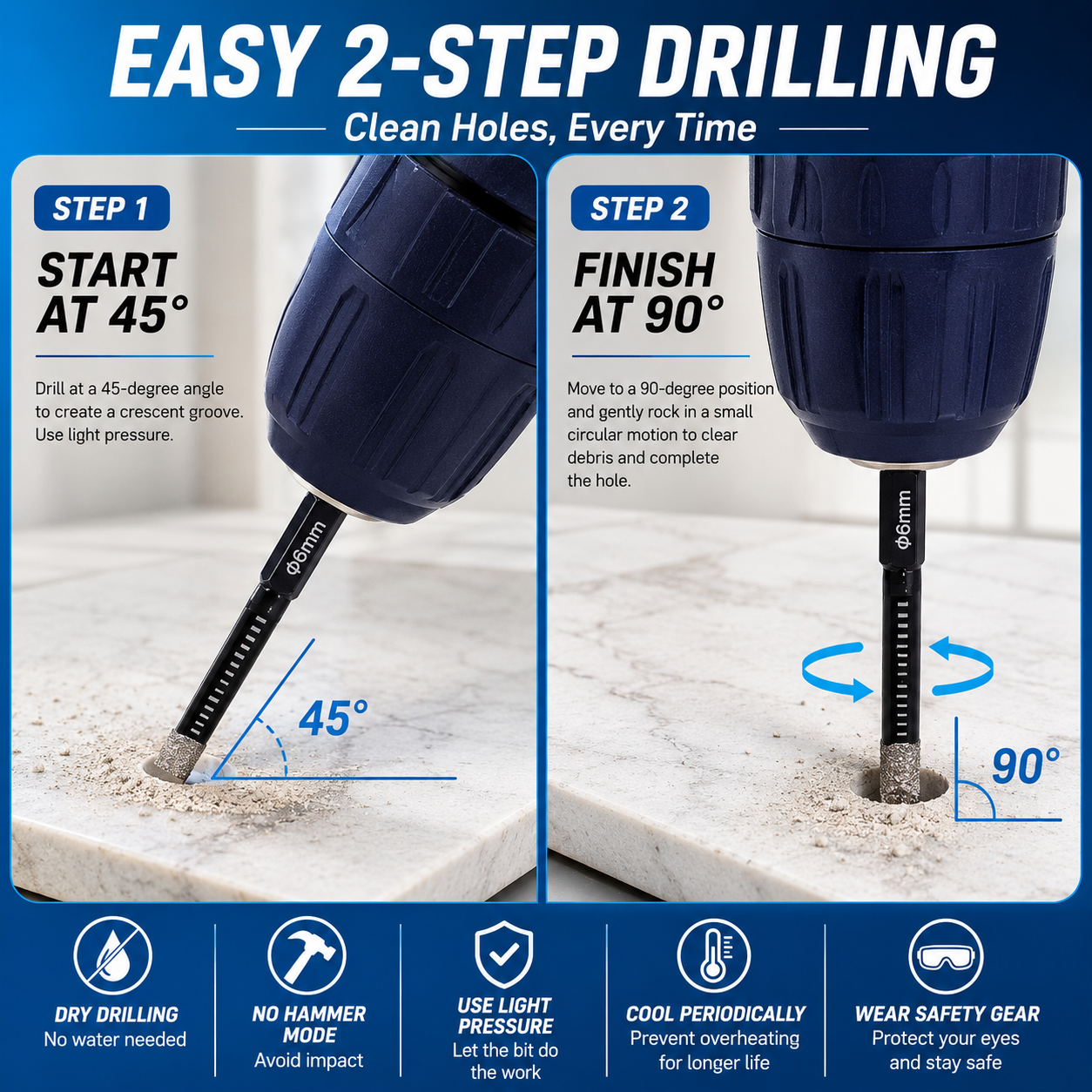 ⚡️6 Pcs Diamond Drill Bits Set