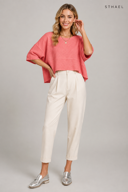 Women's Batwing Oversized T-Shirt – Loose Fit Casual Top