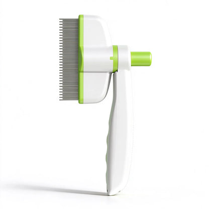🎁Self-Cleaning Pet Grooming Brush with 180° Rotating Head – Rounded Stainless Steel Pins for Dogs & Cats
