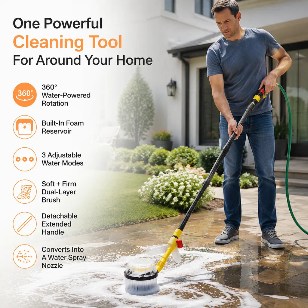 360° Rotating Multi-Purpose Foam Cleaning Brush