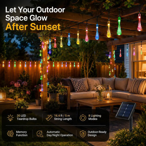Solar Teardrop String Lights — Shopify High-Converting Landing Page