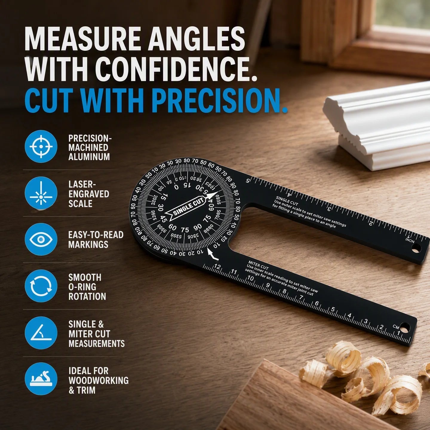 7.28-Inch Aluminum Miter Saw Protractor for Precise Cuts