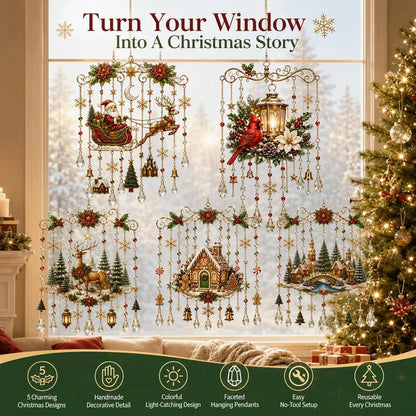 Handmade Christmas Stained Glass Window Hanging