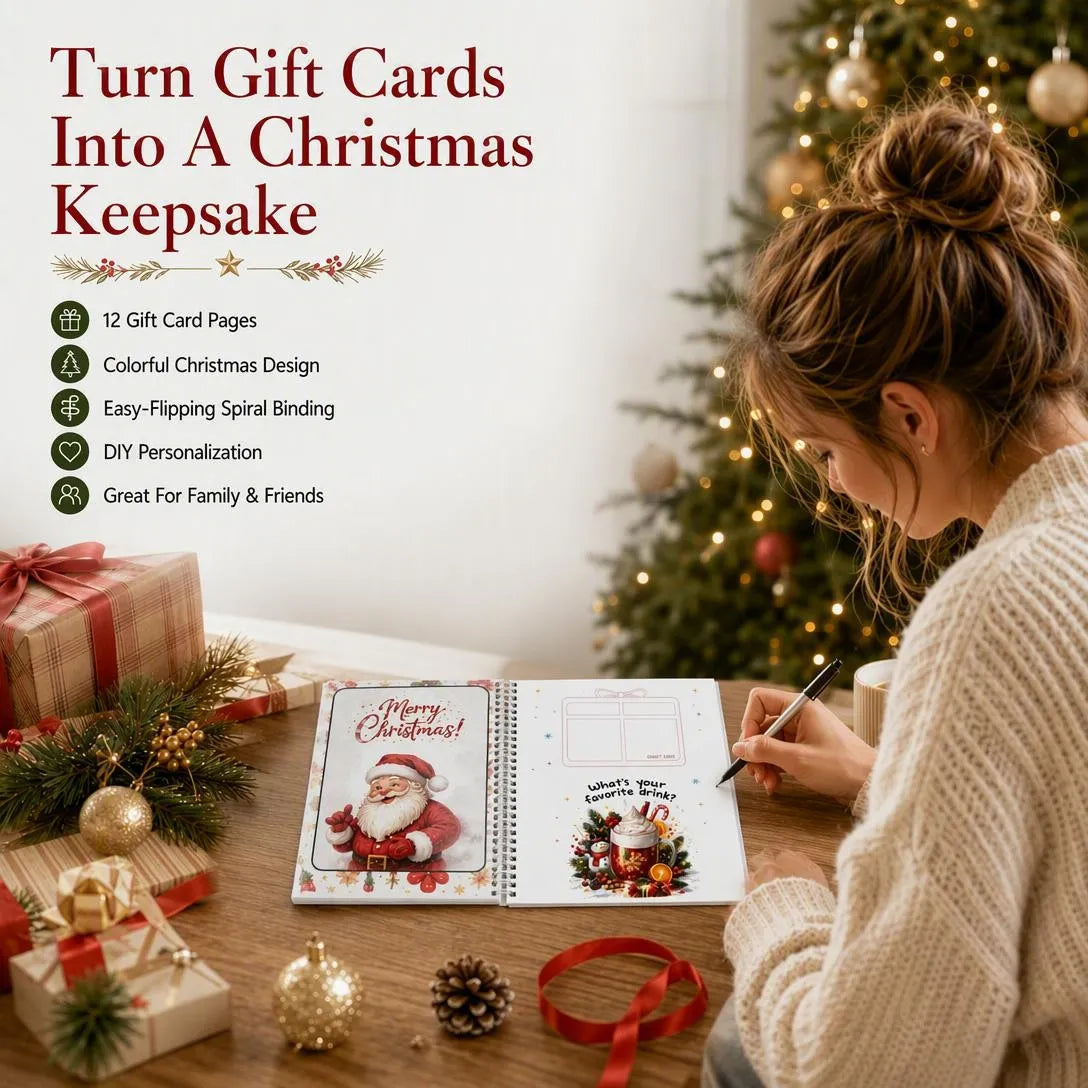 DIY Christmas Gift Card Holder Book 5x7 Inch