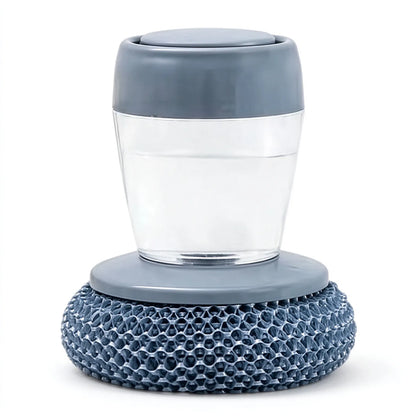 🎁Soap Dispensing Palm Scrubber – Refillable Dish Cleaning Brush with 3 Replacement Heads