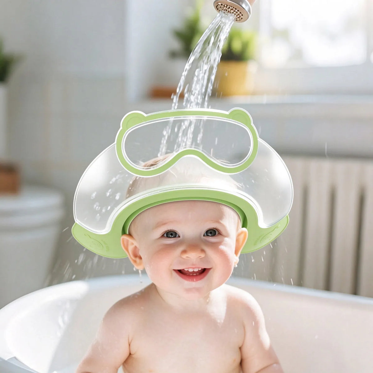🎁Baby Waterproof Shampoo Cap – Adjustable Tear-Free Bath Visor with Eye & Ear Protection