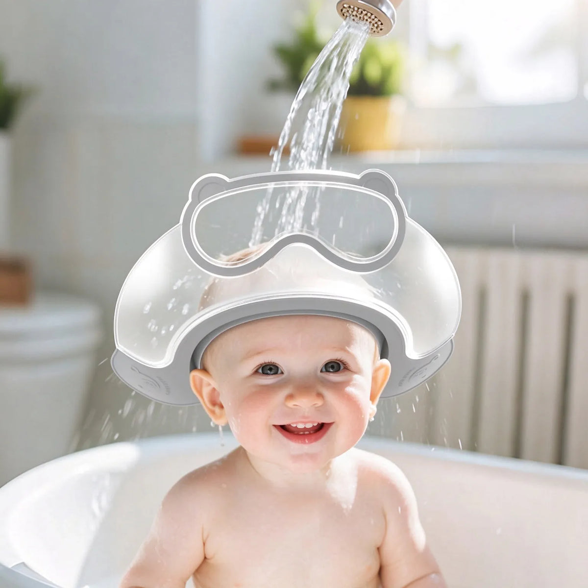 🎁Baby Waterproof Shampoo Cap – Adjustable Tear-Free Bath Visor with Eye & Ear Protection