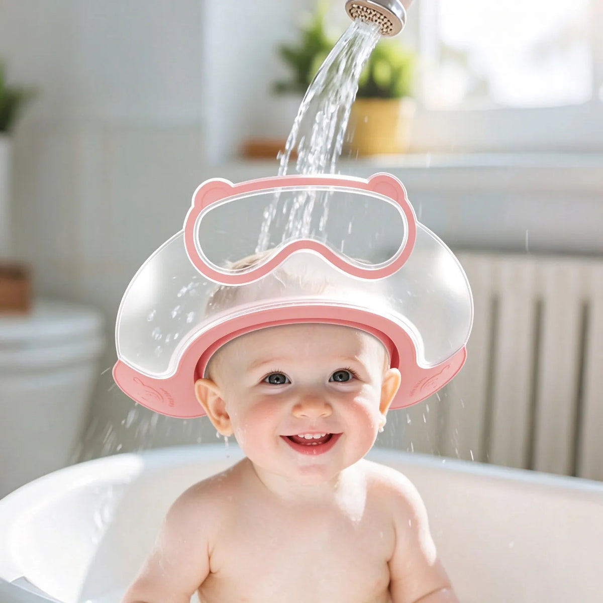 🎁Baby Waterproof Shampoo Cap – Adjustable Tear-Free Bath Visor with Eye & Ear Protection