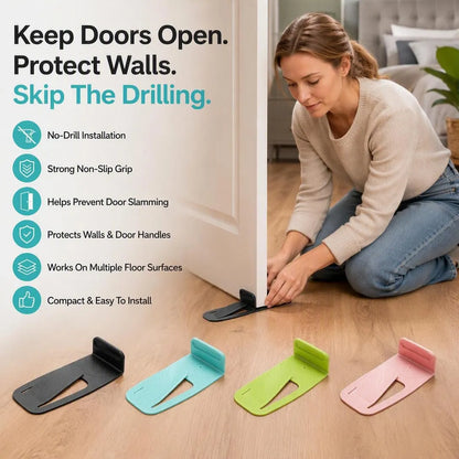 No-Drill Door Stopper For Secure Everyday Door Control