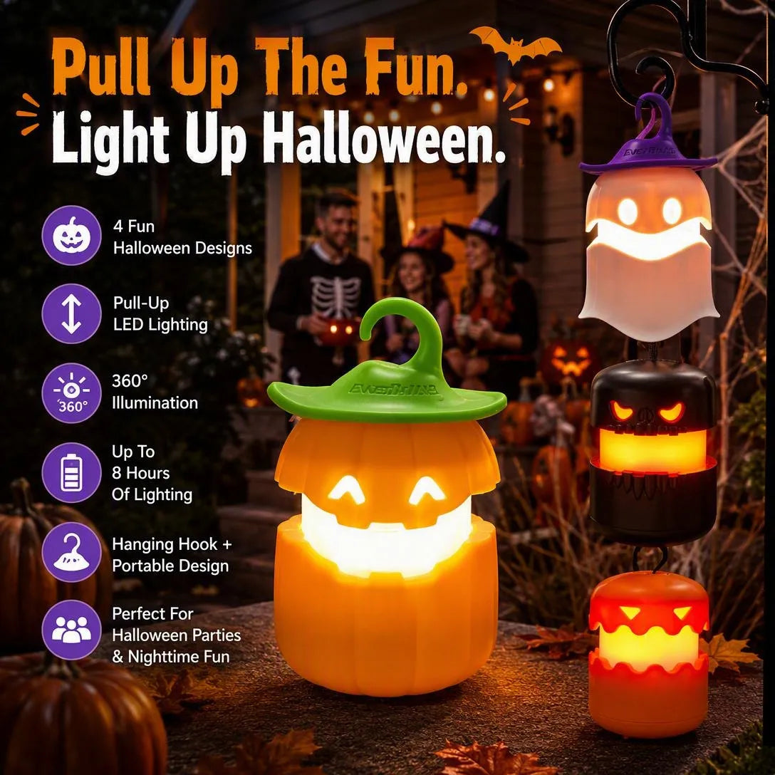 Pull-Up Halloween Lanterns With Fun LED Character Designs