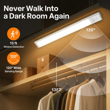 9.5IN Wireless Motion Sensor Light Bar – Rechargeable Under Cabinet LED Light