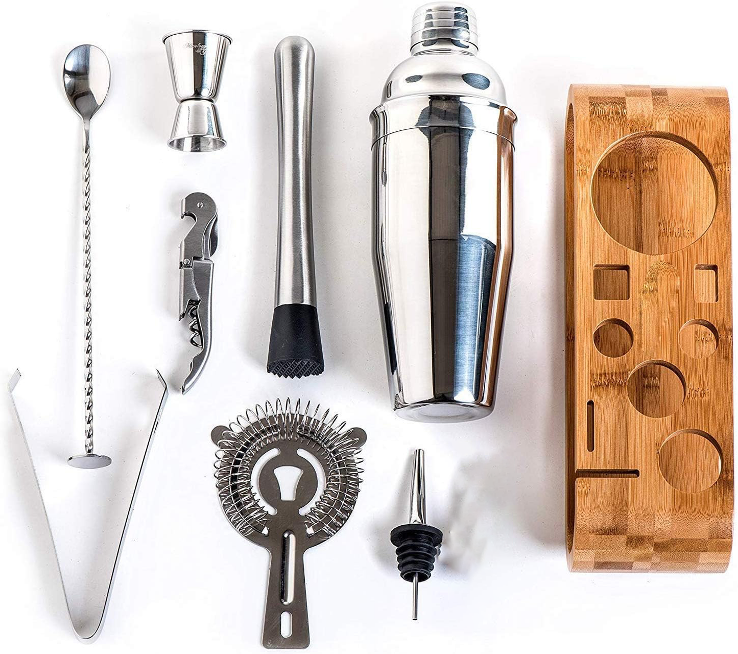 10-Piece Stainless Steel Cocktail Shaker & Bartender Kit
