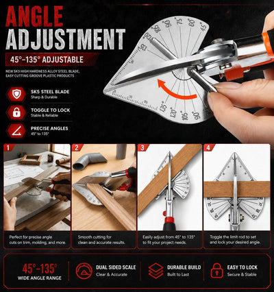 🎁45°–135° Adjustable Miter Shears for Trim & PVC