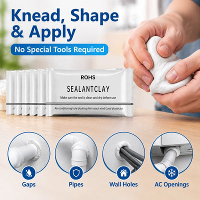 🎁6PCS Moldable Sealant Repair Clay – Fast-Drying Waterproof Gap Filler & Pipe Sealing Putty