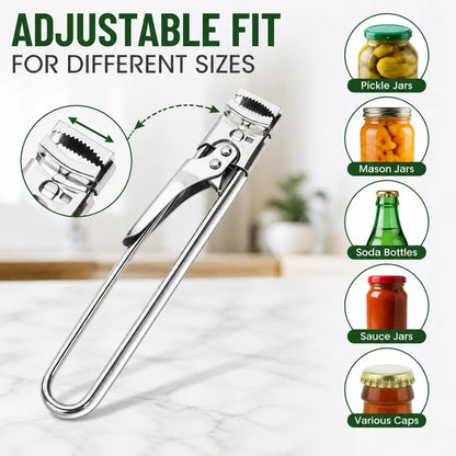 🎁Adjustable Stainless Steel Jar Opener – Easy-Grip Lid & Bottle Opener
