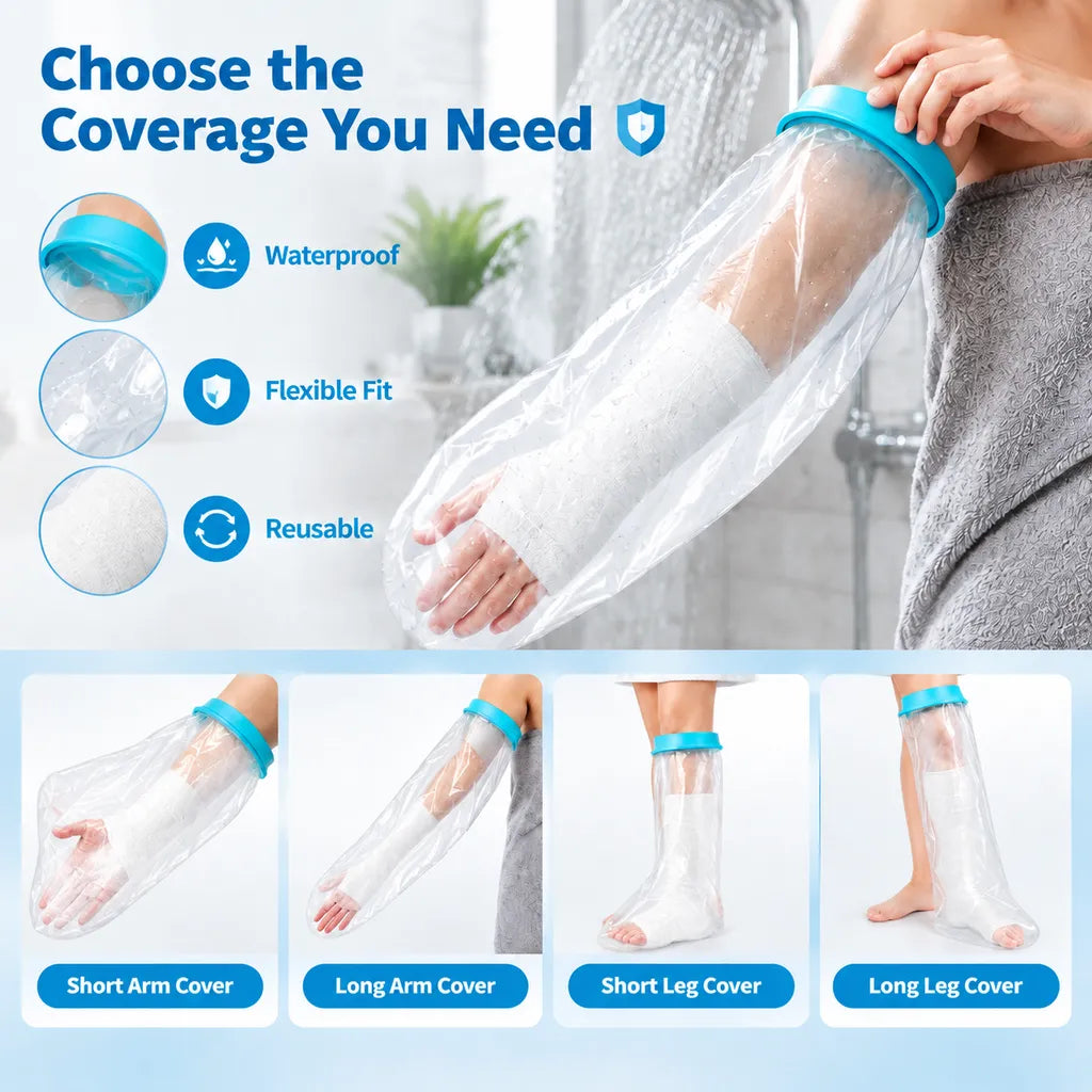🎁Reusable Waterproof Protector – Flexible Water-Resistant Cover for Arms & Legs