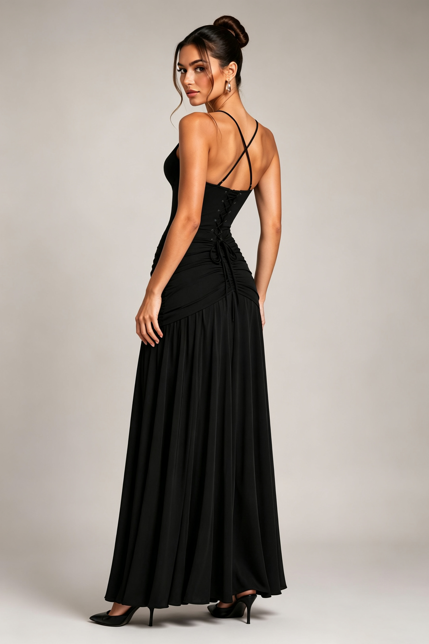Women’s Elegant Square-Neck Backless Maxi Dress