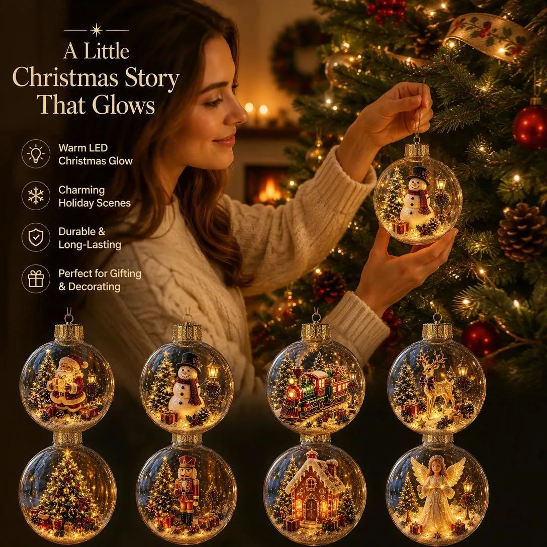 Glowing Christmas Story Ornament With Warm LED Light