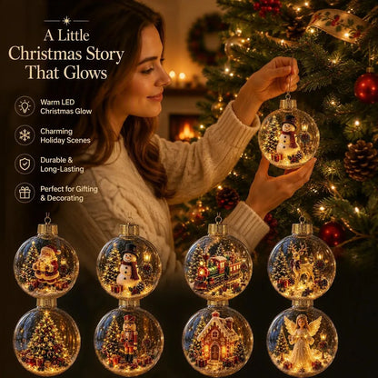 Glowing Christmas Story Ornament With Warm LED Light
