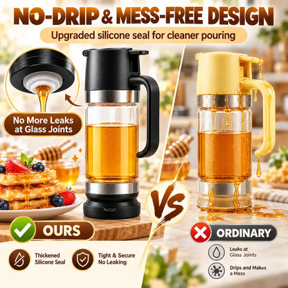 🎁No Drip Glass Honey & Syrup Dispenser