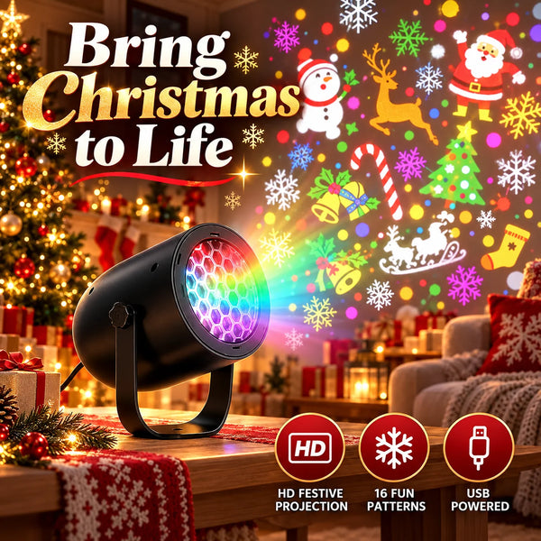 🎁360° Christmas Snowflake LED Projector Light