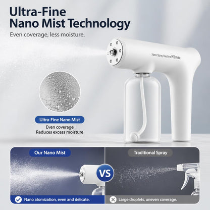 Portable Nano Mist Sprayer – Rechargeable Fine Mist Spray Gun with 380ml Large Capacity & USB-C Charging