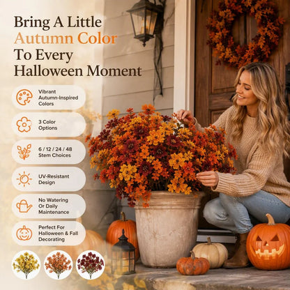 Fall Artificial Flowers For Halloween &amp; Autumn Decor
