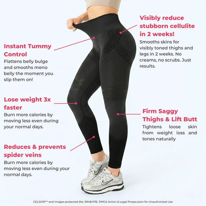 High-Waist Hüft-Lifting Yoga Leggings – Schnelltrocknende Stretch-Fitnesshose