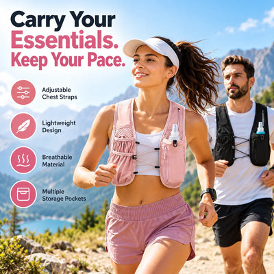 🎁Lightweight Adjustable Running Hydration Vest with Pockets