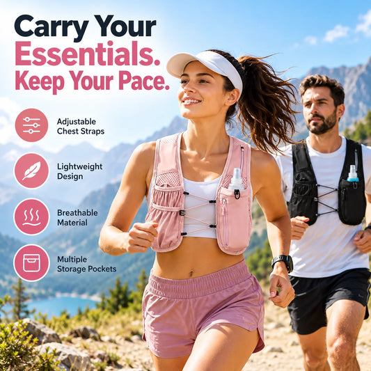 🎁Lightweight Adjustable Running Hydration Vest with Pockets