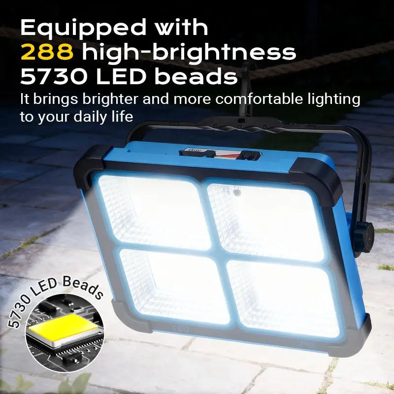 🎁Solar Rechargeable LED Work Light – 288 LEDs, Magnetic &amp; Waterproof