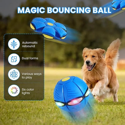 🎁Magic Pop-Up LED Bouncing Ball – 2-in-1 Flying Disc & Ball Toy